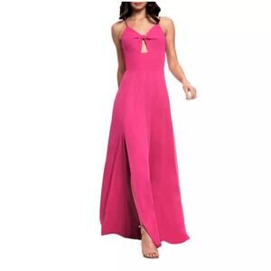 Dress the Population Cambria Twist Bodice Gown Maxi Dress Medium Barbie Hot Pink